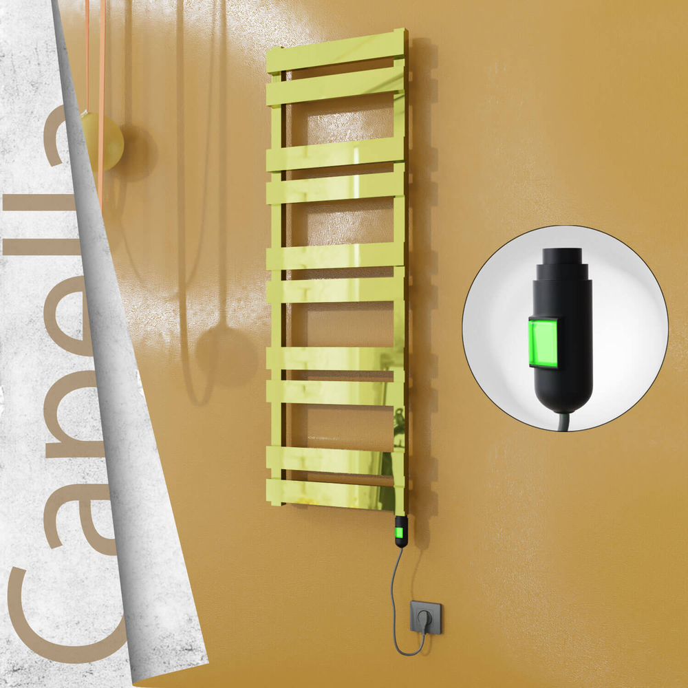 Capella Sèche-serviettes Électrique en Inox 400x1260 Doré (Interrupteur Marche/Arrêt) 300W - 1