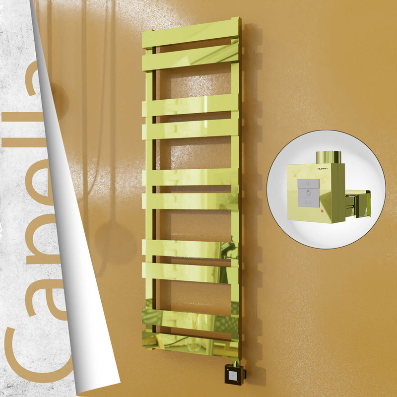 Capella Sèche-serviettes Électrique en Inox 400x1260 Doré (KTX1 Thermostat) 300W 