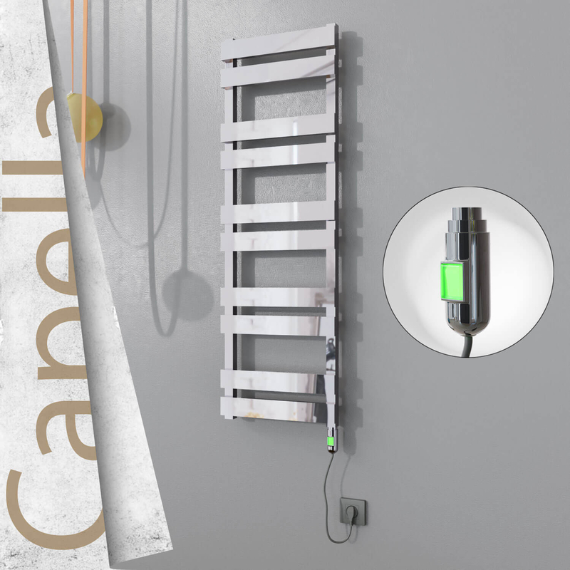 Capella Sèche-serviettes Électrique en Inox 400x1260 Doré Satiné (Interrupteur Marche/Arrêt) 300W 