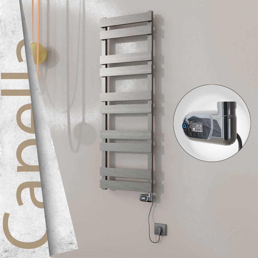 Capella Sèche-serviettes Électrique en Inox 400x1260 Poli Miroir (Interrupteur Marche/Arrêt) 300W - 1