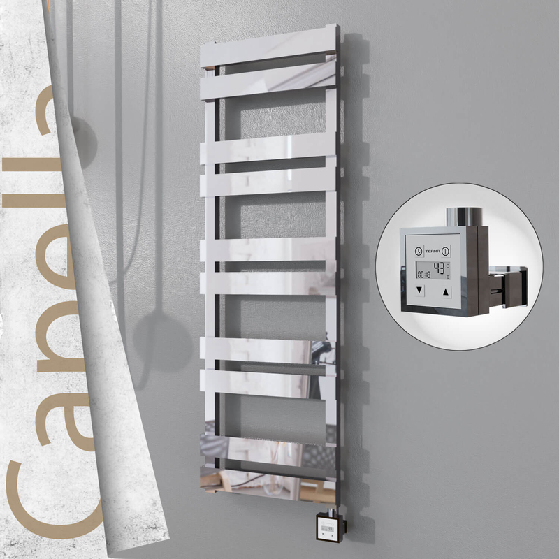 Capella Sèche-serviettes Électrique en Inox 400x1260 Poli Miroir (KTX3 Thermostat) 300W 