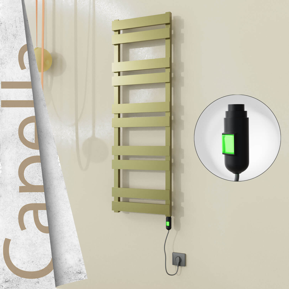 Capella Sèche-serviettes Électrique en Inox 400x1260 Poli Miroir (Thesis Thermostat) 300W - 1