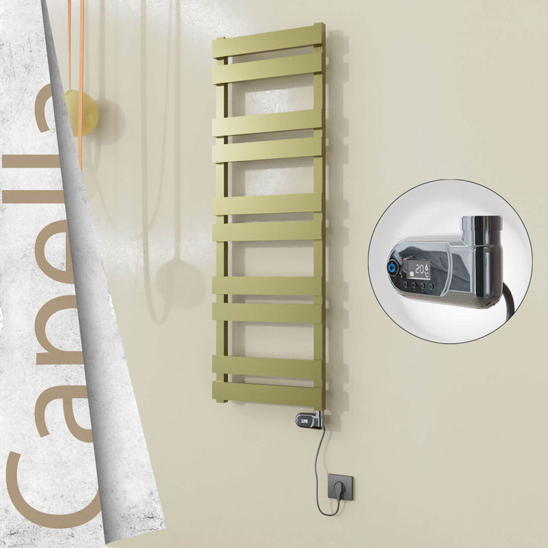 Capella Sèche-serviettes Électrique en Inox 400x1260 Poli Satiné (Thesis Thermostat) 300W 
