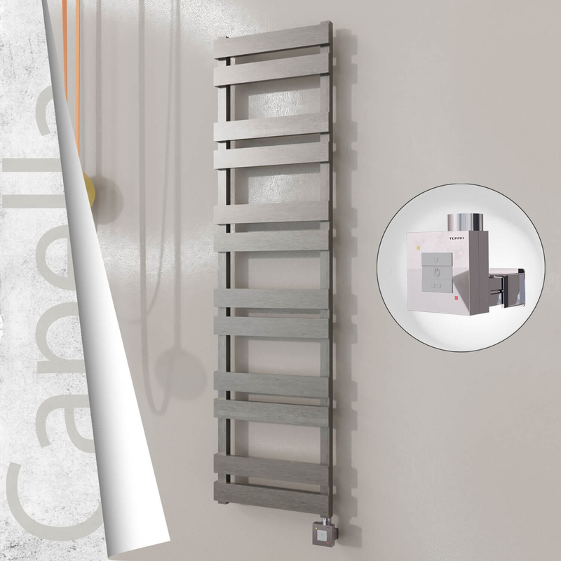 Capella Sèche-serviettes Électrique en Inox 400x1530 Poli Satiné (KTX1 Thermostat) 600W 