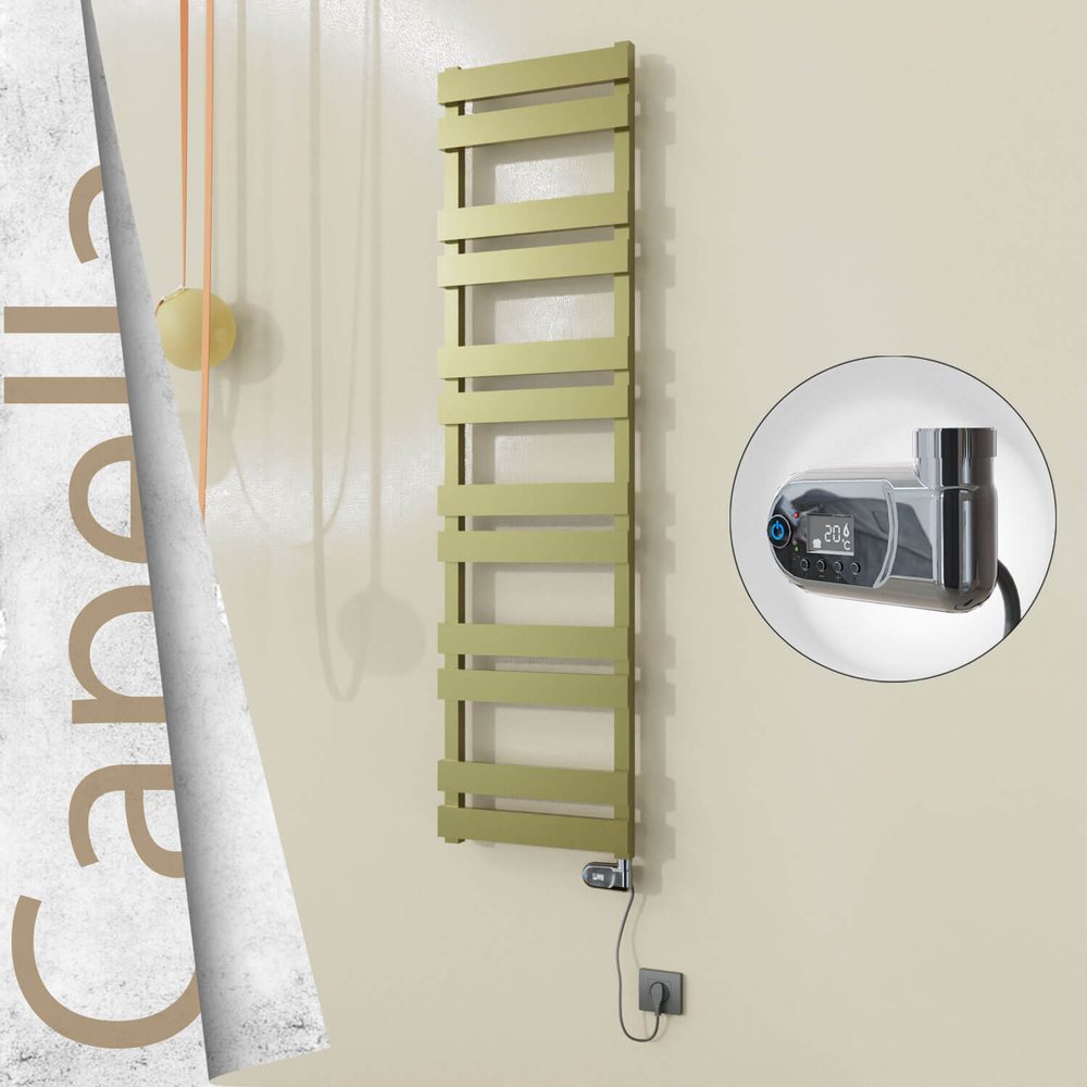 Capella Sèche-serviettes Électrique en Inox 400x1530 Poli Satiné (Thesis Thermostat) 600W - 1
