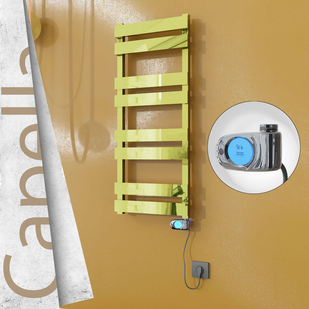 Capella Sèche-serviettes Électrique en Inox 400x990 Doré (Musa Thermostat) 300W - 1