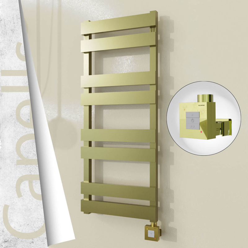 Capella Sèche-serviettes Électrique en Inox 400x990 Doré Satiné (KTX1 Thermostat) 300W 