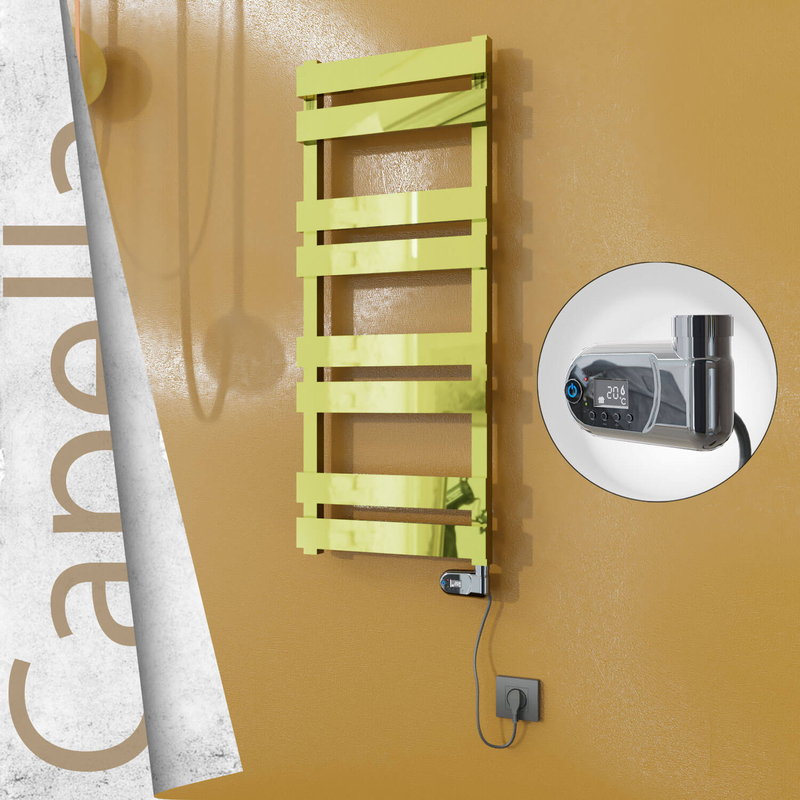 Capella Sèche-serviettes Électrique en Inox 400x990 Doré (Thesis Thermostat) 300W 