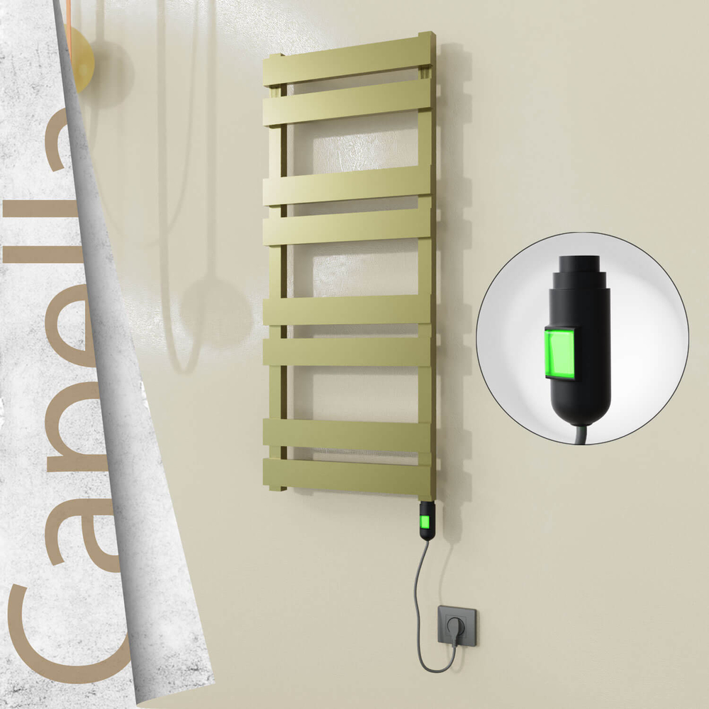 Capella Sèche-serviettes Électrique en Inox 400x990 Poli Miroir (Thesis Thermostat) 300W - 1