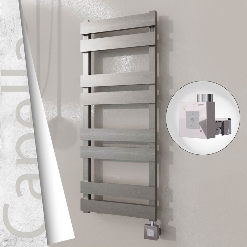 Capella Sèche-serviettes Électrique en Inox 400x990 Poli Satiné (KTX1 Thermostat) 300W 