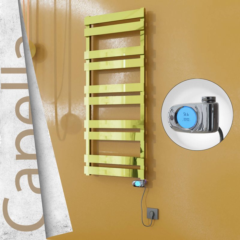 Capella Sèche-serviettes Électrique en Inox 500x1260 Doré (Musa Thermostat) 600W 