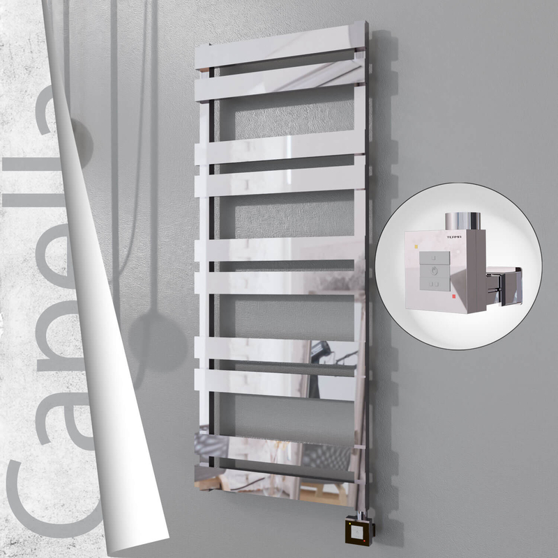 Capella Sèche-serviettes Électrique en Inox 500x1260 Poli Miroir (KTX1 Thermostat) 600W 