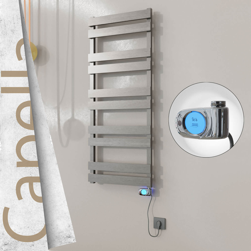 Capella Sèche-serviettes Électrique en Inox 500x1260 Poli Satiné (Musa Thermostat) 600W 
