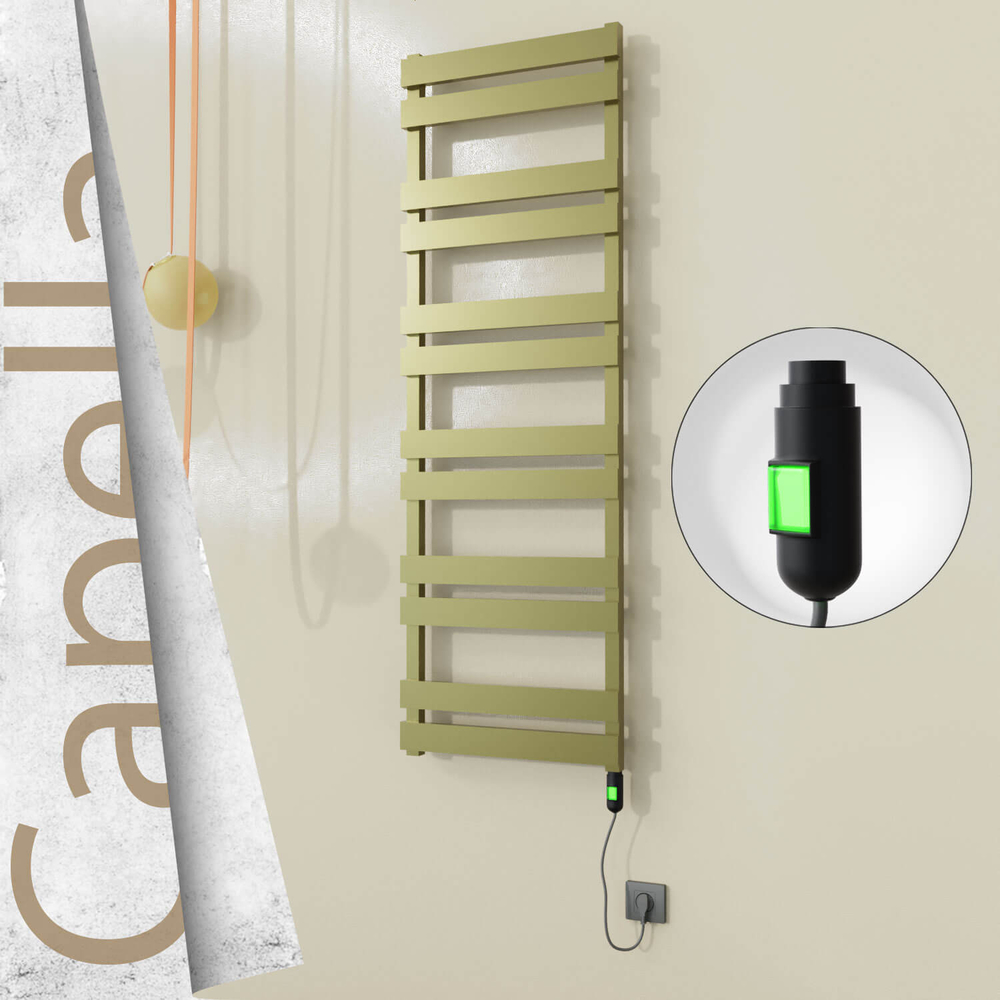 Capella Sèche-serviettes Électrique en Inox 500x1530 Poli Miroir (Thesis Thermostat) 600W - 1