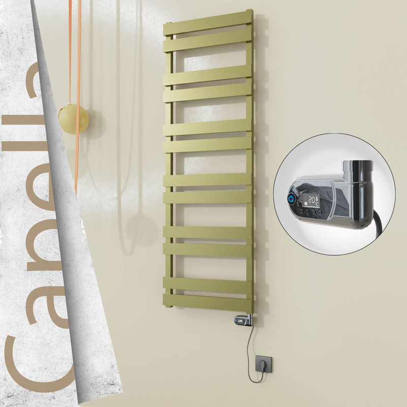 Capella Sèche-serviettes Électrique en Inox 500x1530 Poli Satiné (Thesis Thermostat) 600W 