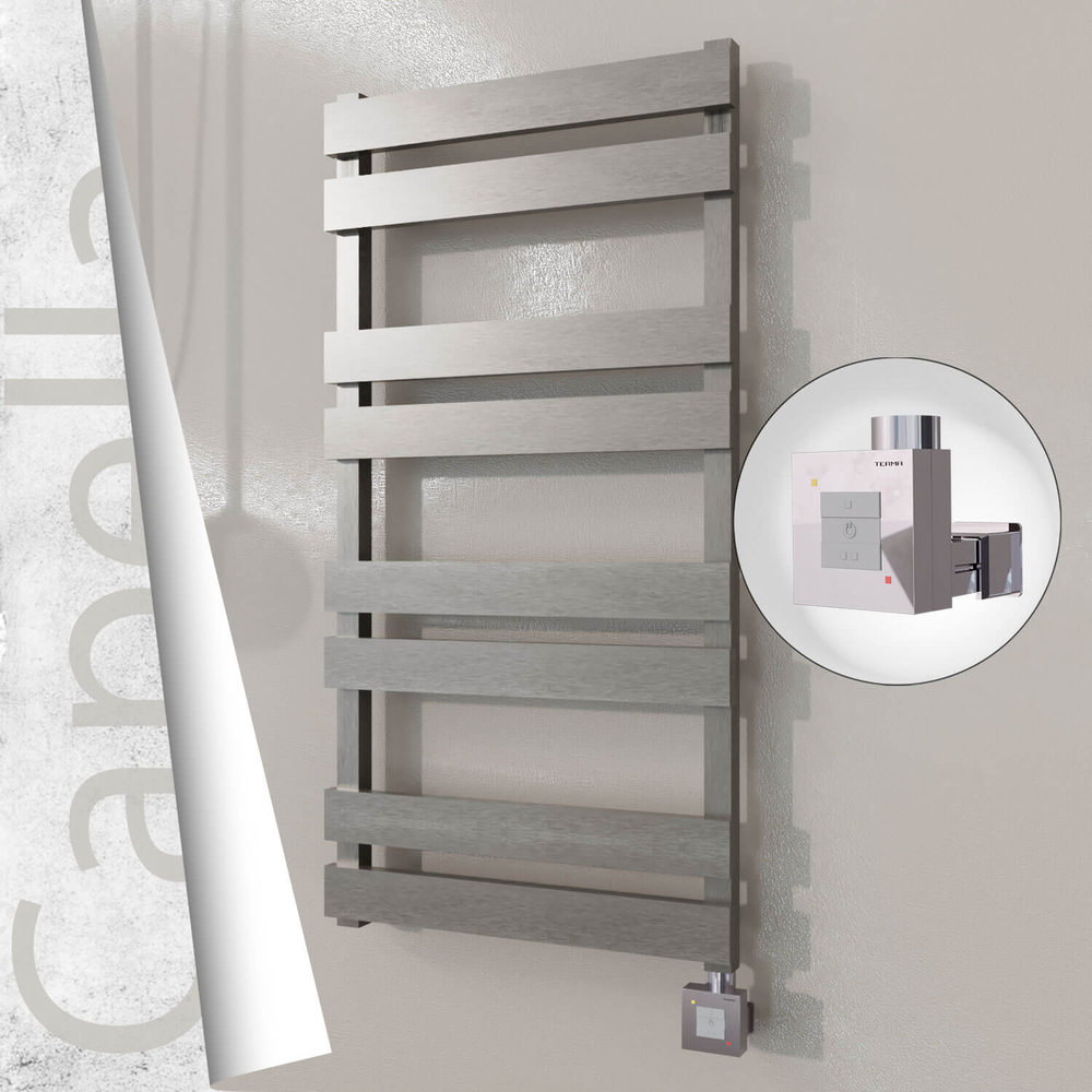 Capella Sèche-serviettes Électrique en Inox 500x990 Poli Satiné (KTX1 Thermostat) 300W - 1