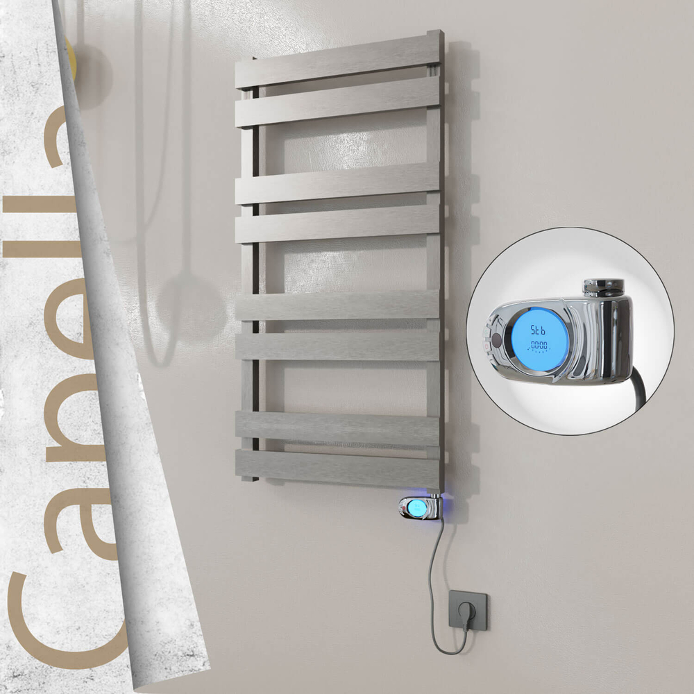 Capella Sèche-serviettes Électrique en Inox 500x990 Poli Satiné (Musa Thermostat) 300W - 1