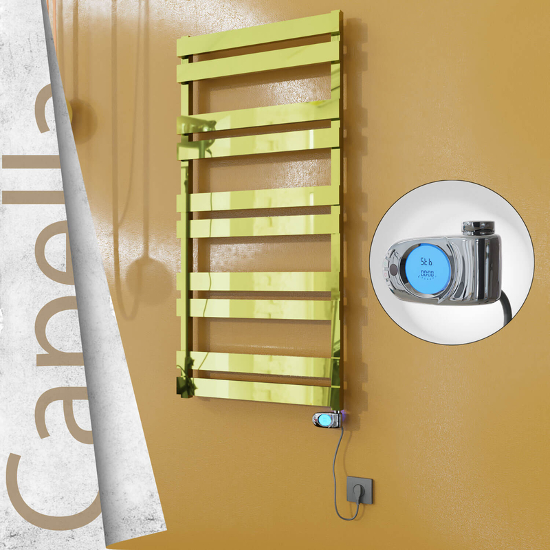 Capella Sèche-serviettes Électrique en Inox 600x1260 Doré (Musa Thermostat) 600W 