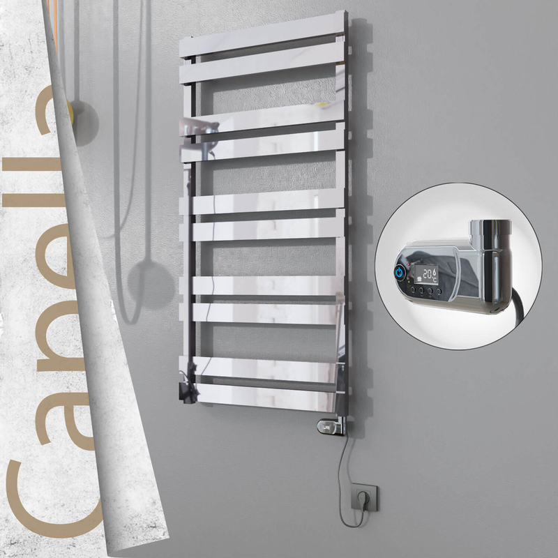 Capella Sèche-serviettes Électrique en Inox 600x1260 Poli Satiné (Interrupteur Marche/Arrêt) 600W