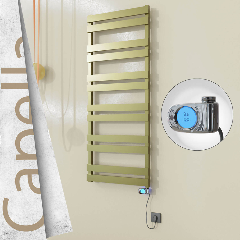Capella Sèche-serviettes Électrique en Inox 600x1530 Poli Miroir (Musa Thermostat) 600W