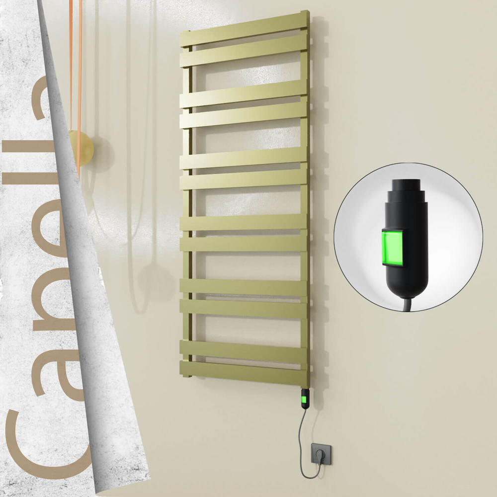 Capella Sèche-serviettes Électrique en Inox 600x1530 Poli Miroir (Thesis Thermostat) 600W - 1