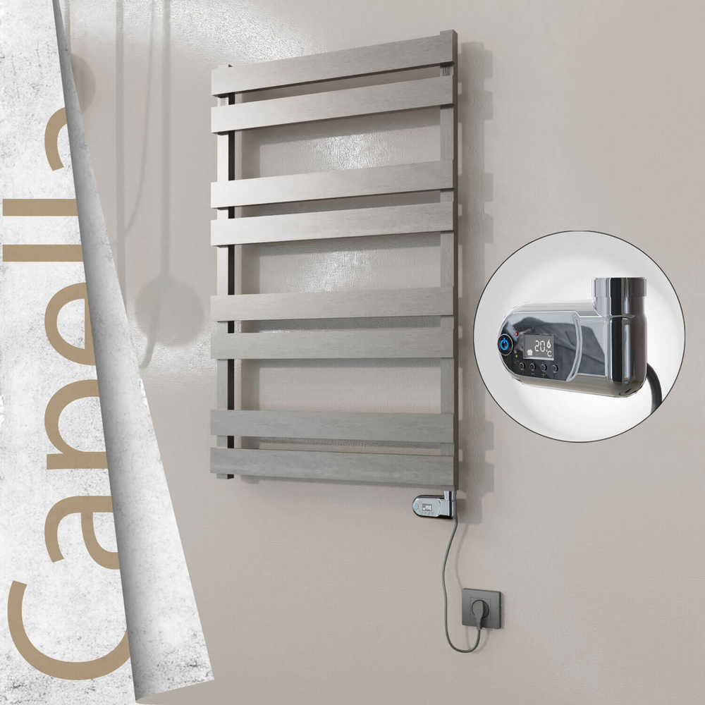 Capella Sèche-serviettes Électrique en Inox 600x990 Poli Miroir (Interrupteur Marche/Arrêt) 300W - 1