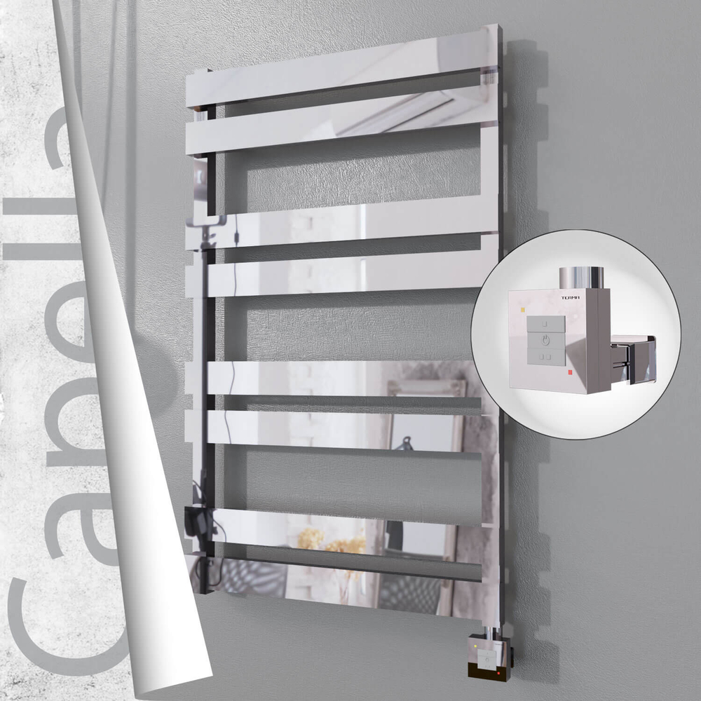 Capella Sèche-serviettes Électrique en Inox 600x990 Poli Miroir (KTX1 Thermostat) 300W - 1