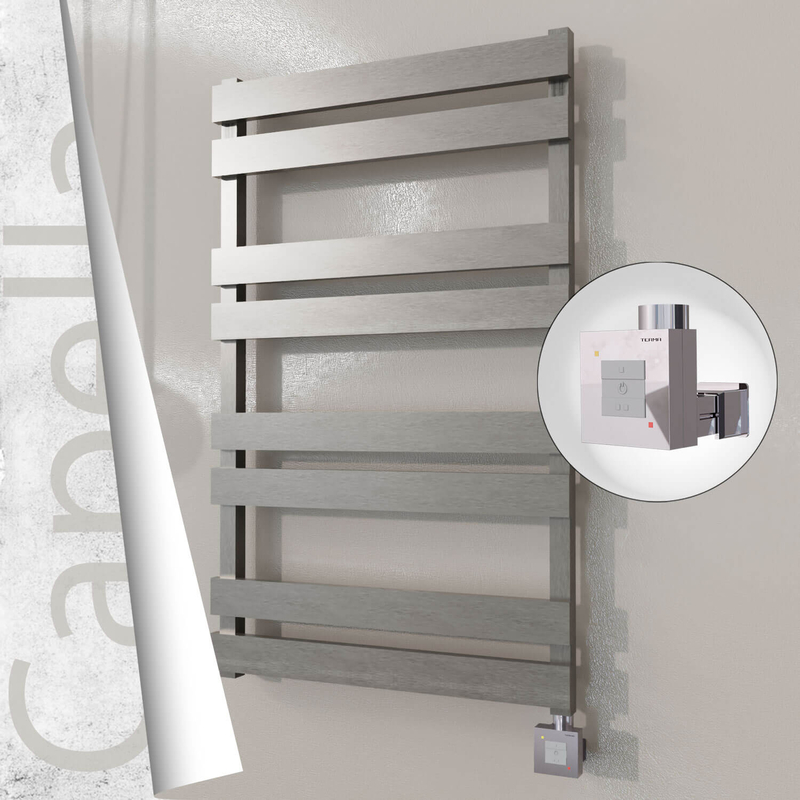 Capella Sèche-serviettes Électrique en Inox 600x990 Poli Satiné (KTX1 Thermostat) 300W 
