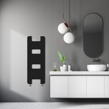 Capri Slim Design Towel Rail 450x1190 Black