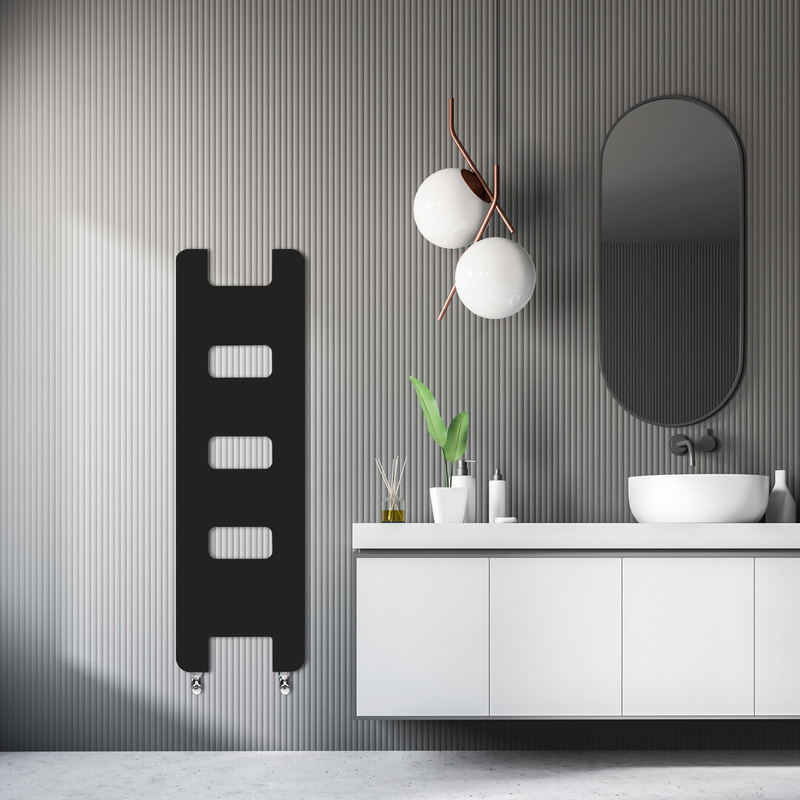 Capri Slim Design Towel Rail 450x1390 Black