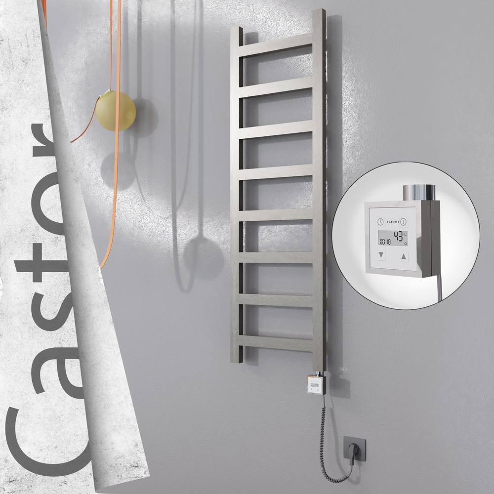 Castor Elektrikli Paslanmaz Çelik Havlupan 400x1300 Satin Polisaj (KTX3 Termostat) 300W Spiral Kablolu - 1