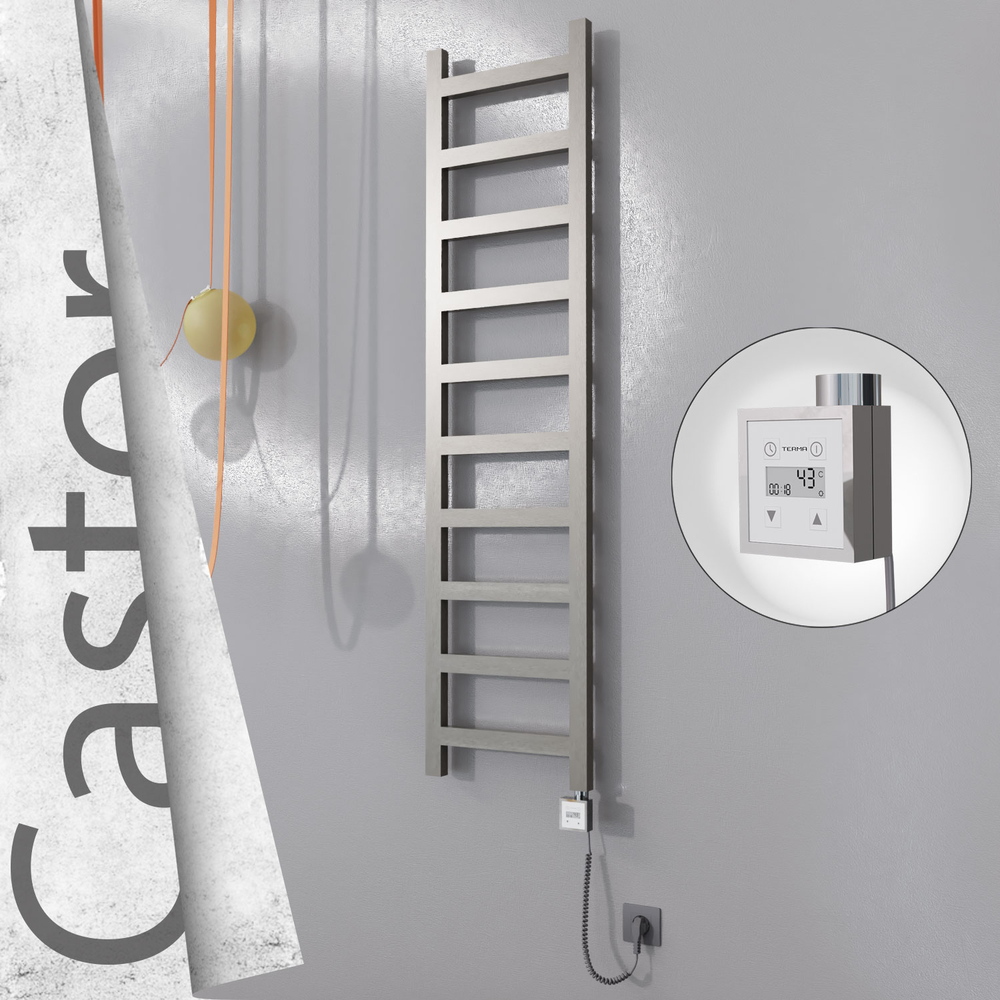 Castor Elektrikli Paslanmaz Çelik Havlupan 400x1620 Satin Polisaj (KTX3 Termostat) 300W Spiral Kablolu - 1