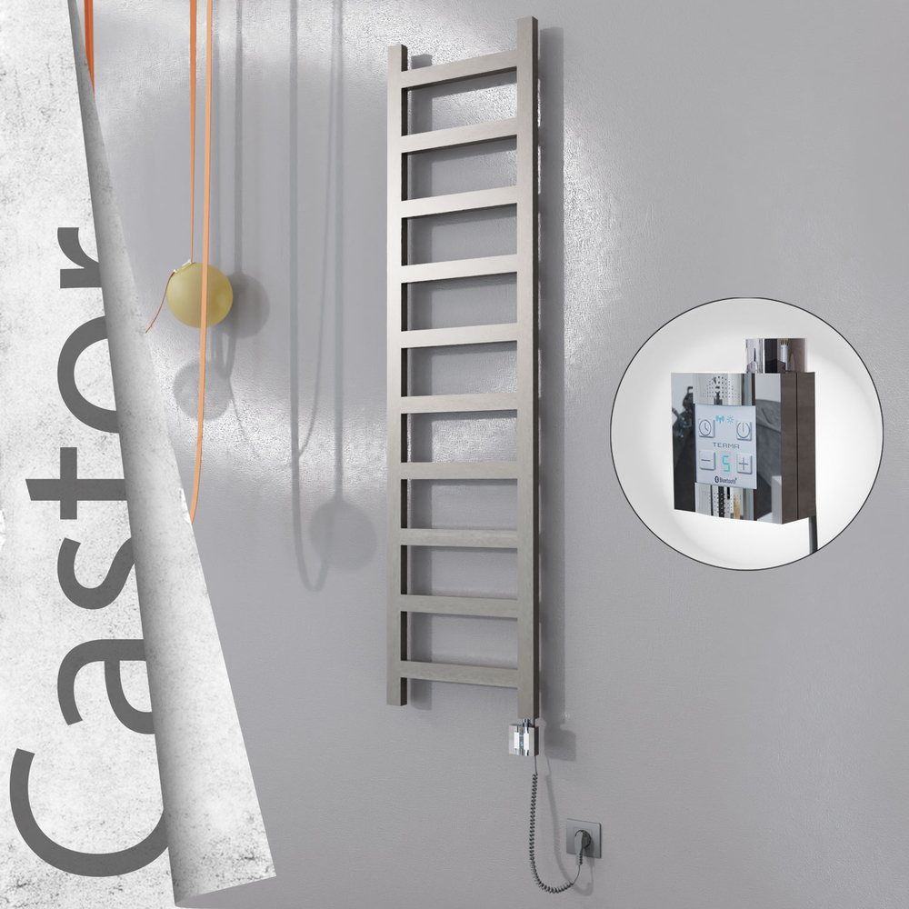 Castor Elektrikli Paslanmaz Çelik Havlupan 400x1620 Satin Polisaj (KTX4 Termostat) 300W Spiral Kablolu - 1