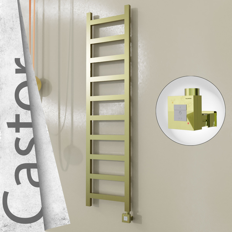 Castor Elektrikli Paslanmaz Çelik Havlupan 400x1620 Satine Altın (KTX1 Termostat) 300W