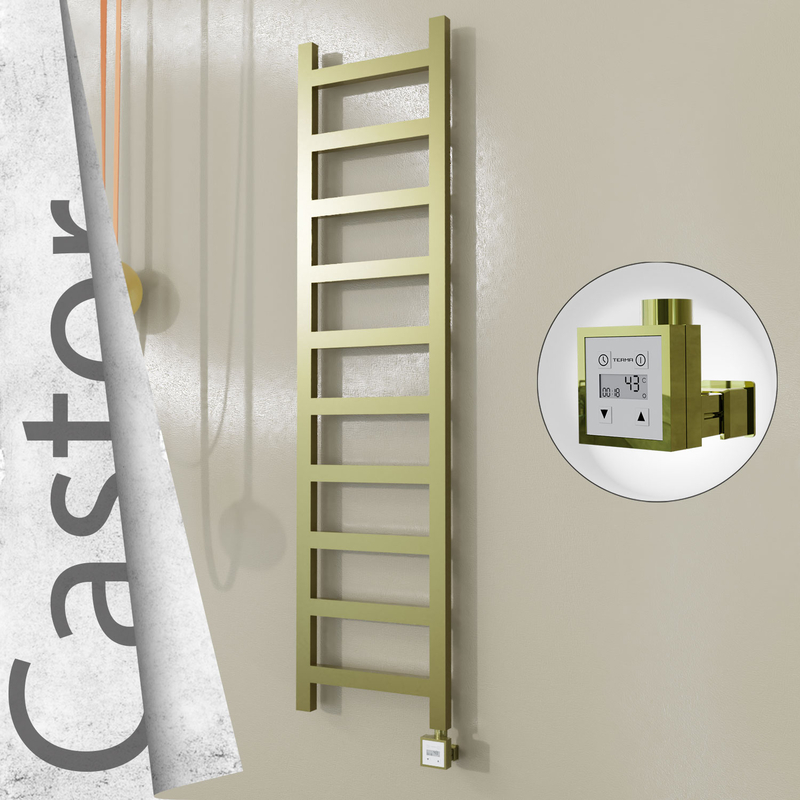 Castor Elektrikli Paslanmaz Çelik Havlupan 400x1620 Satine Altın (KTX3 Termostat) 300W 