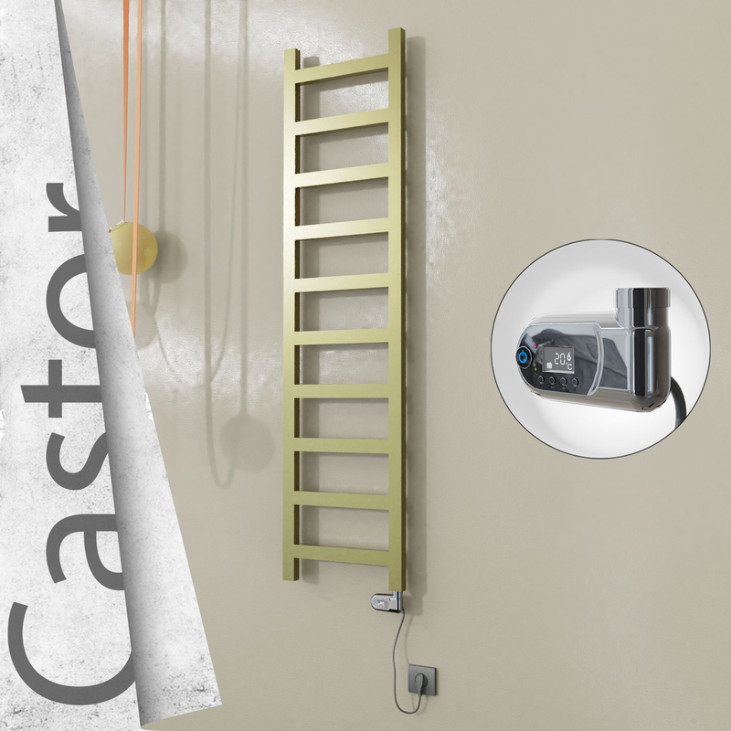 Castor Elektrikli Paslanmaz Çelik Havlupan 400x1620 Satine Altın (Thesis Termostat) 300W 
