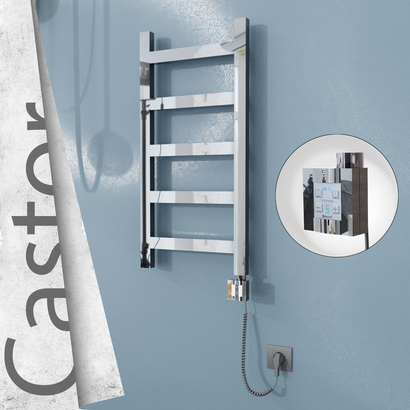 Castor Elektrikli Paslanmaz Çelik Havlupan 400x820 Ayna Polisaj (KTX4 Termostat) 200W Spiral Kablolu 