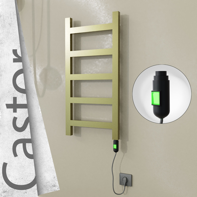 Castor Elektrikli Paslanmaz Çelik Havlupan 400x820 Satine Altın (On/Off Düğmeli) 200W