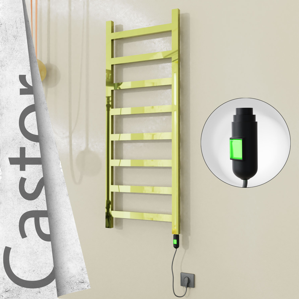 Castor Elektrikli Paslanmaz Çelik Havlupan 500x1300 Altın (On/Off Düğmeli) 300W - 1
