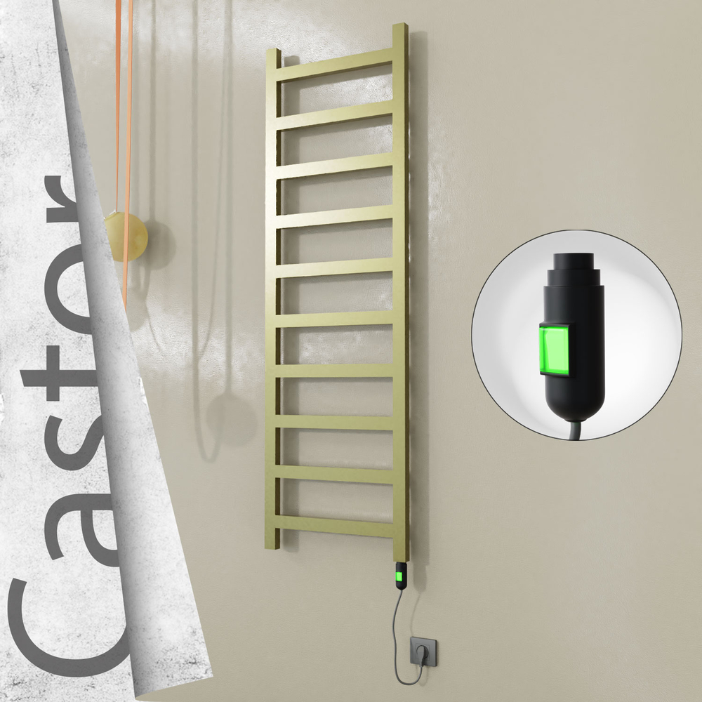 Castor Elektrikli Paslanmaz Çelik Havlupan 500x1620 Satine Altın (On/Off Düğmeli) 300W - 1