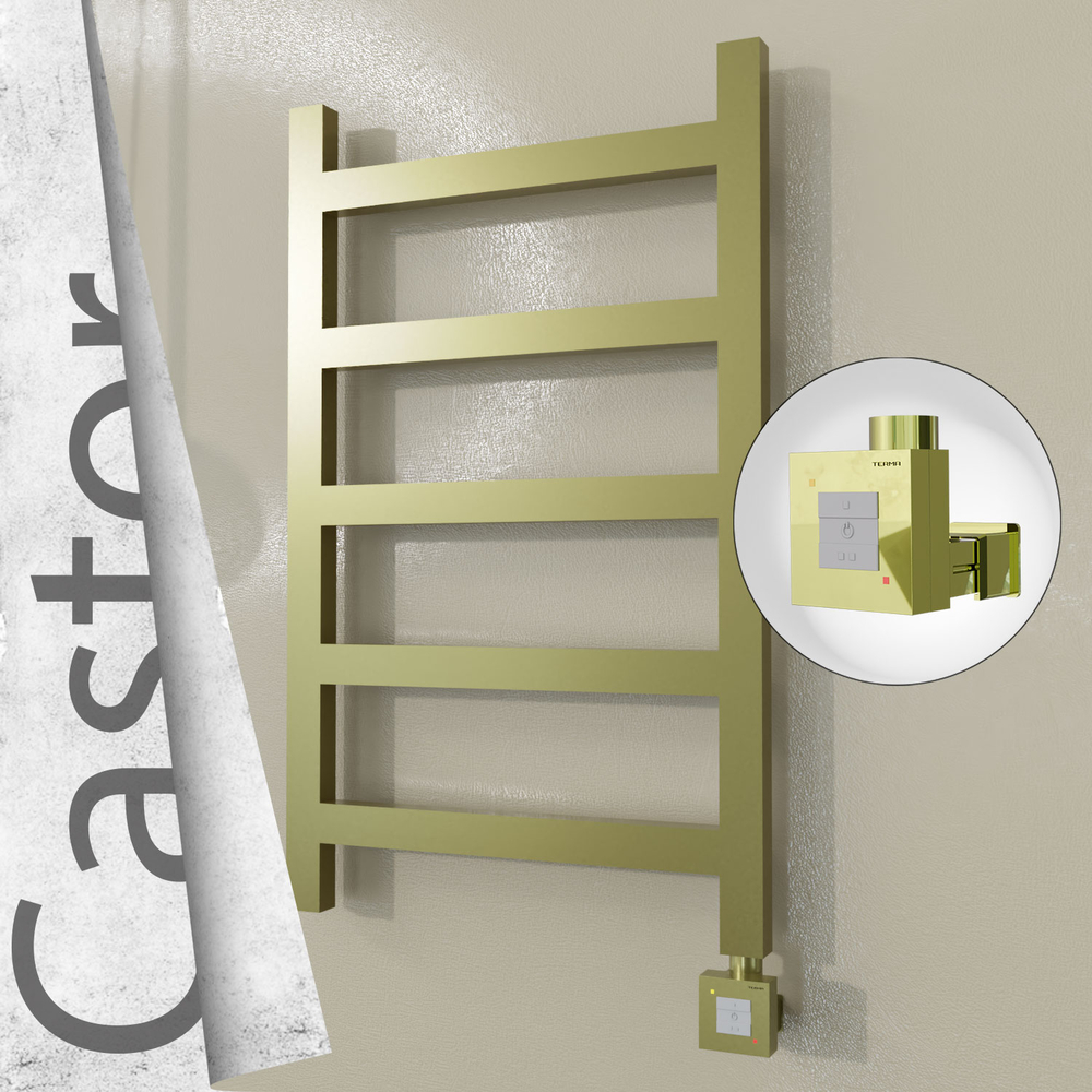 Castor Elektrikli Paslanmaz Çelik Havlupan 500x820 Satine Altın (KTX1 Termostat) 200W - 1