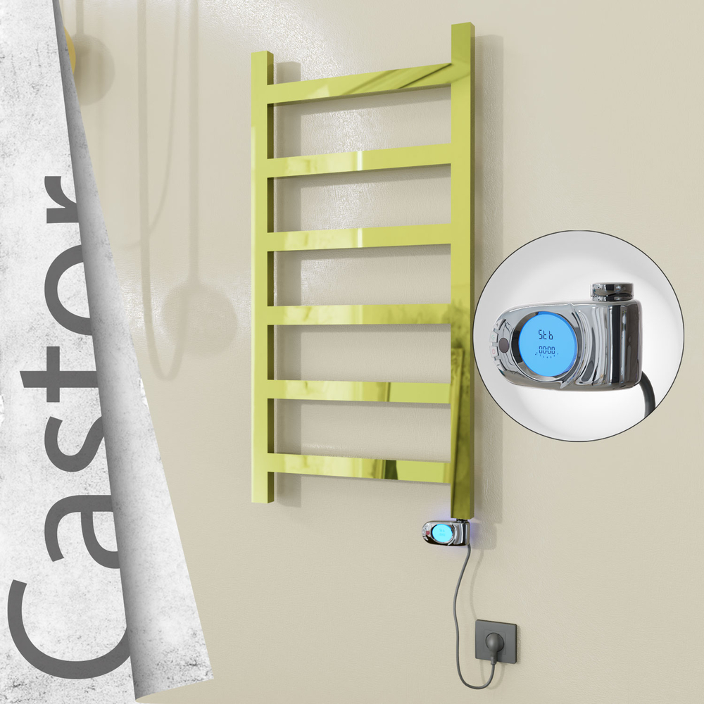 Castor Elektrikli Paslanmaz Çelik Havlupan 500x980 Altın (Musa Termostat) 300W - 1