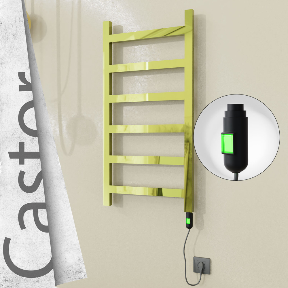 Castor Elektrikli Paslanmaz Çelik Havlupan 500x980 Altın (On/Off Düğmeli) 300W - 1