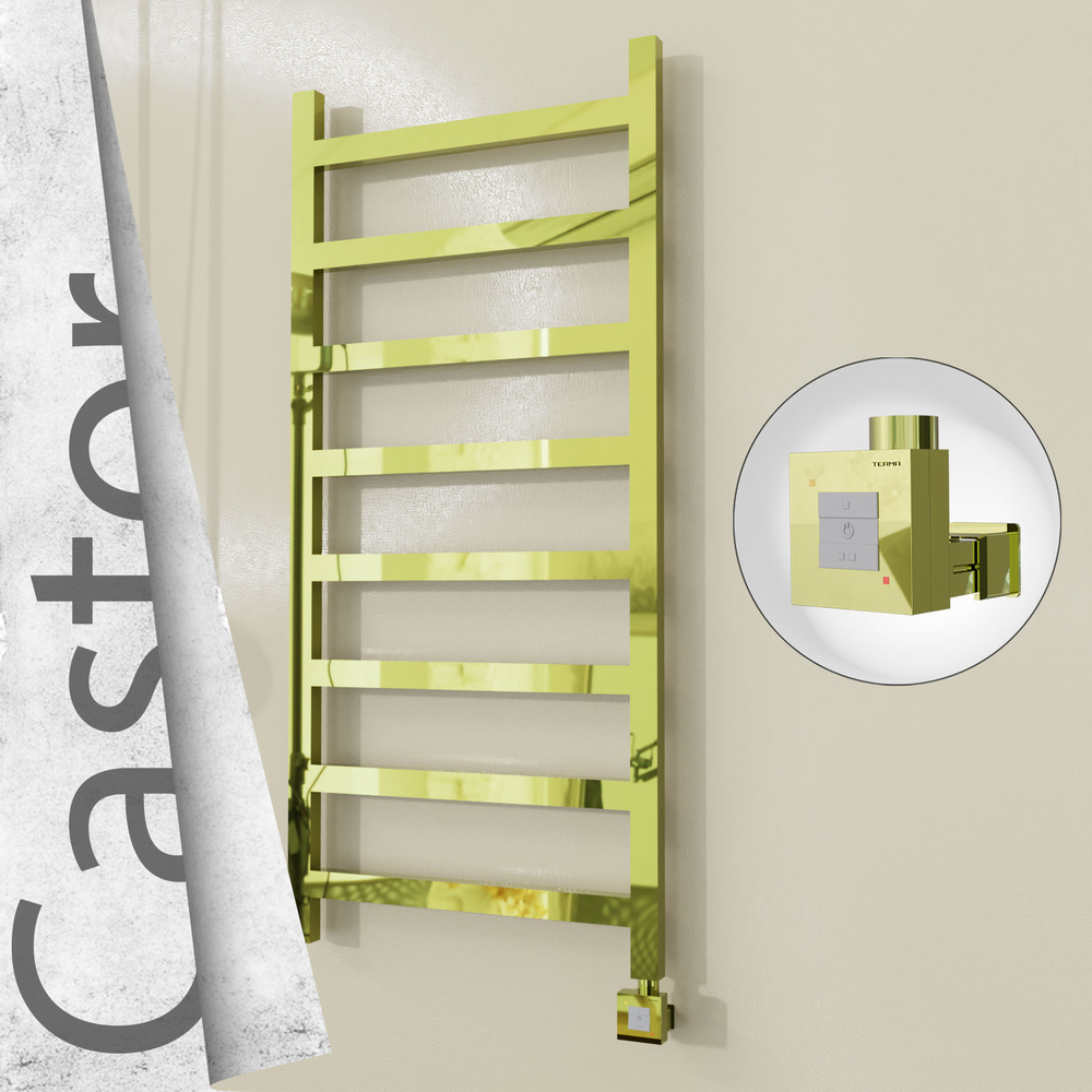 Castor Elektrikli Paslanmaz Çelik Havlupan 600x1300 Altın (KTX1 Termostat) 300W - 1