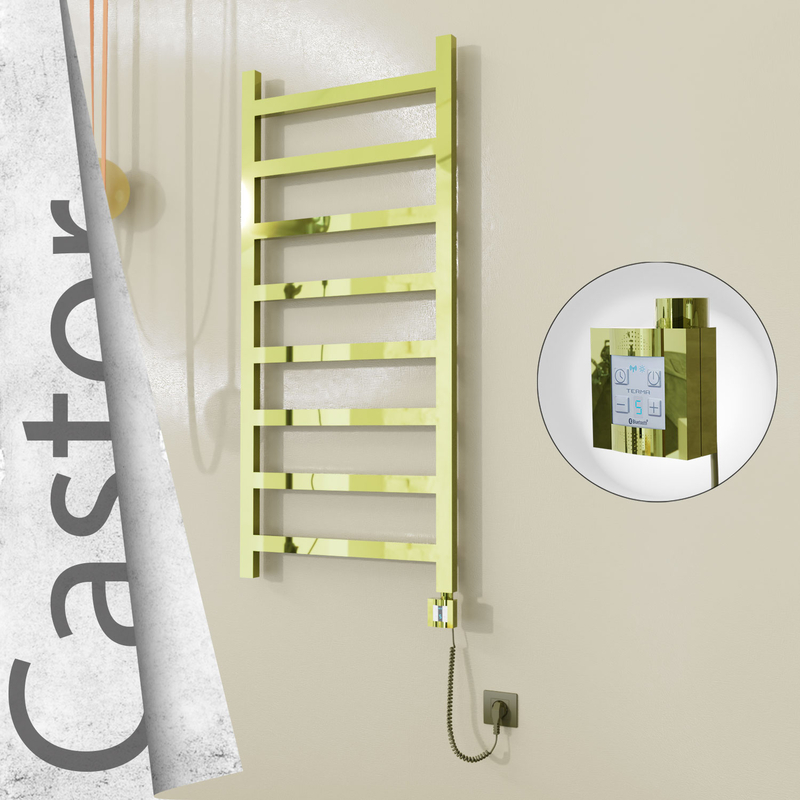 Castor Elektrikli Paslanmaz Çelik Havlupan 600x1300 Altın (KTX4 Termostat) 300W Spiral Kablolu