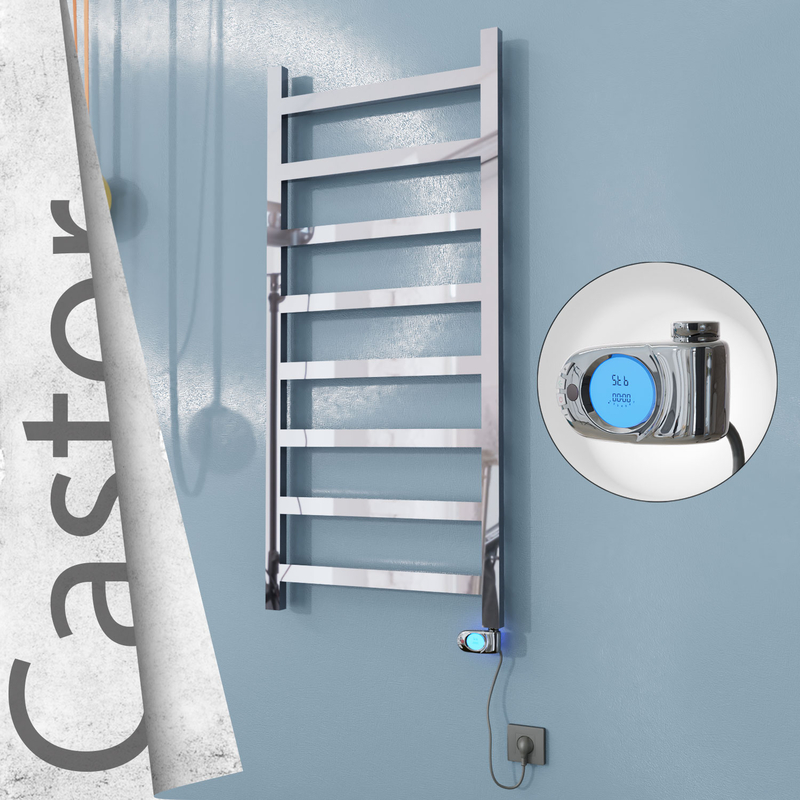 Castor Elektrikli Paslanmaz Çelik Havlupan 600x1300 Ayna Polisaj (Musa Termostat) 300W