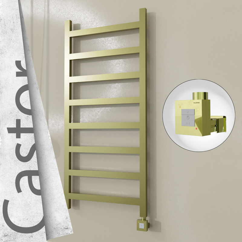 Castor Elektrikli Paslanmaz Çelik Havlupan 600x1300 Satine Altın (KTX1 Termostat) 300W
