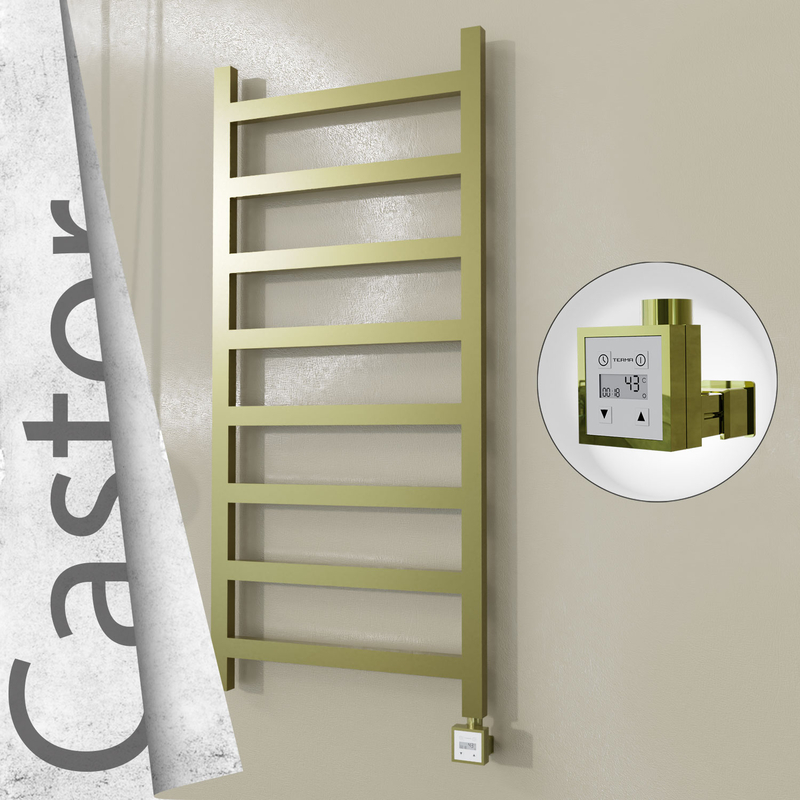 Castor Elektrikli Paslanmaz Çelik Havlupan 600x1300 Satine Altın (KTX3 Termostat) 300W 