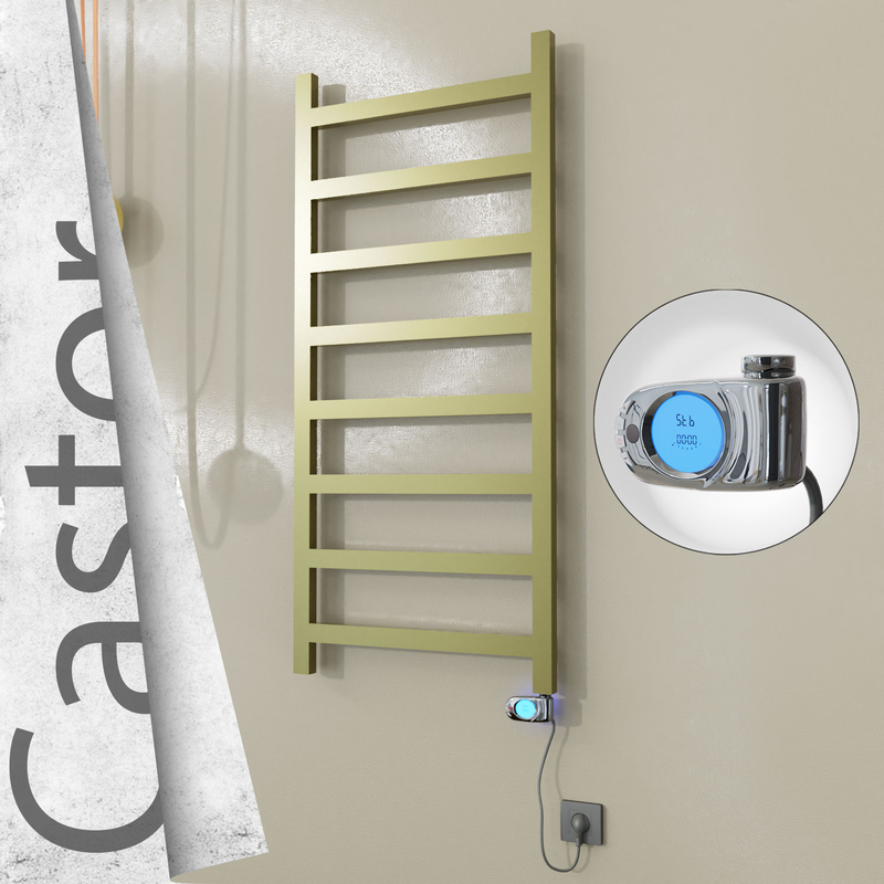 Castor Elektrikli Paslanmaz Çelik Havlupan 600x1300 Satine Altın (Musa Termostat) 300W