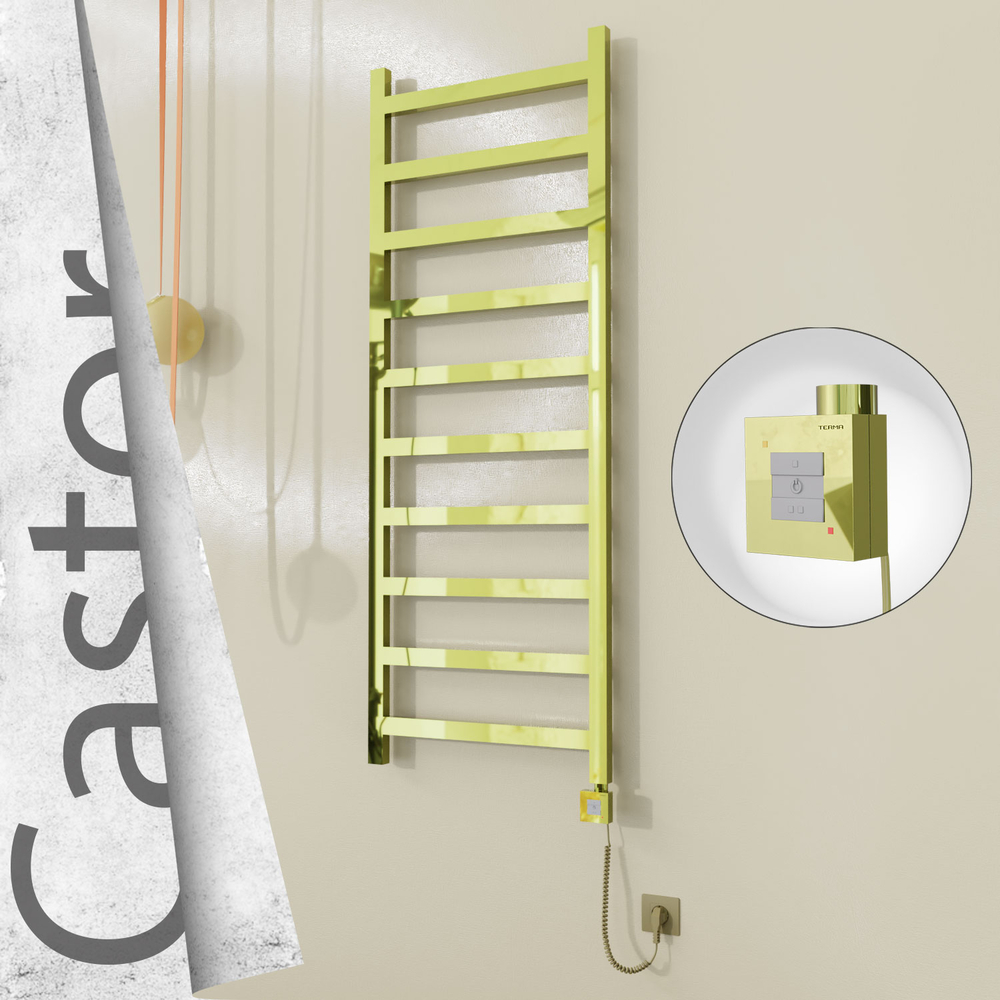 Castor Elektrikli Paslanmaz Çelik Havlupan 600x1620 Altın (KTX1 Termostat) 600W Spiral Kablolu - 1